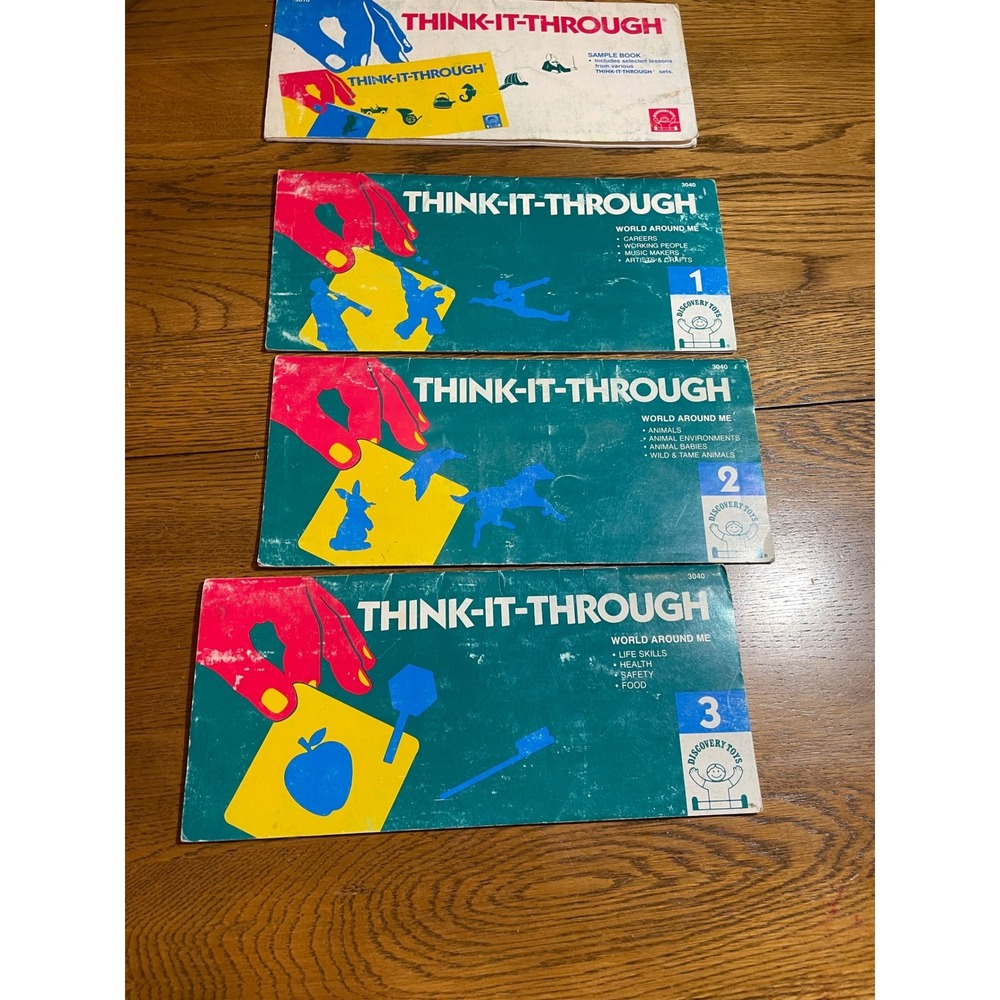 Vintage Discovery Toys Think-It-Through World Around Me Books 1 2 3 & Sample
